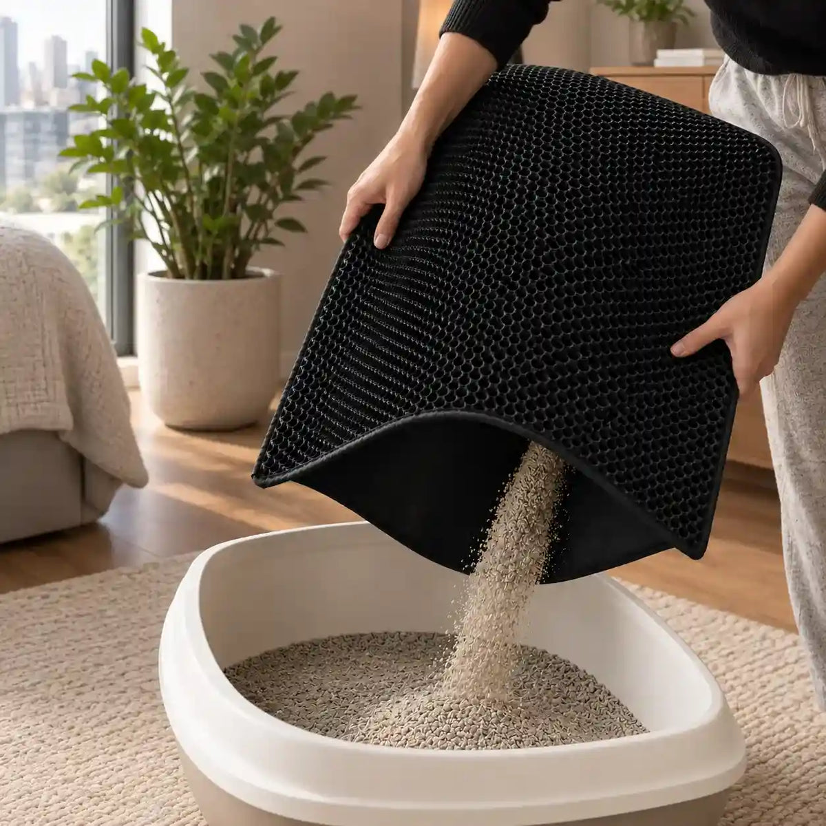 Tapete Coletor de Areia para Gatos Lavável Dupla Camada — Cleanpaw